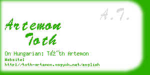 artemon toth business card